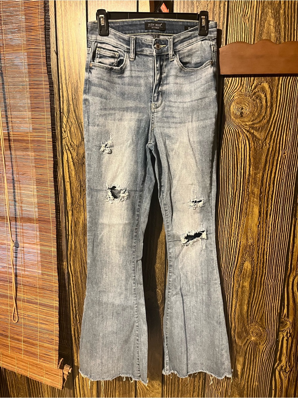 Judy Blue Light Blue Distressed Flare Jeans